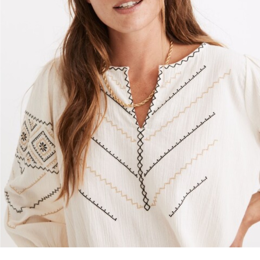 ๐ SALE ๐ Madewell Embroidered Western Boho Top - Picture 5 of 5